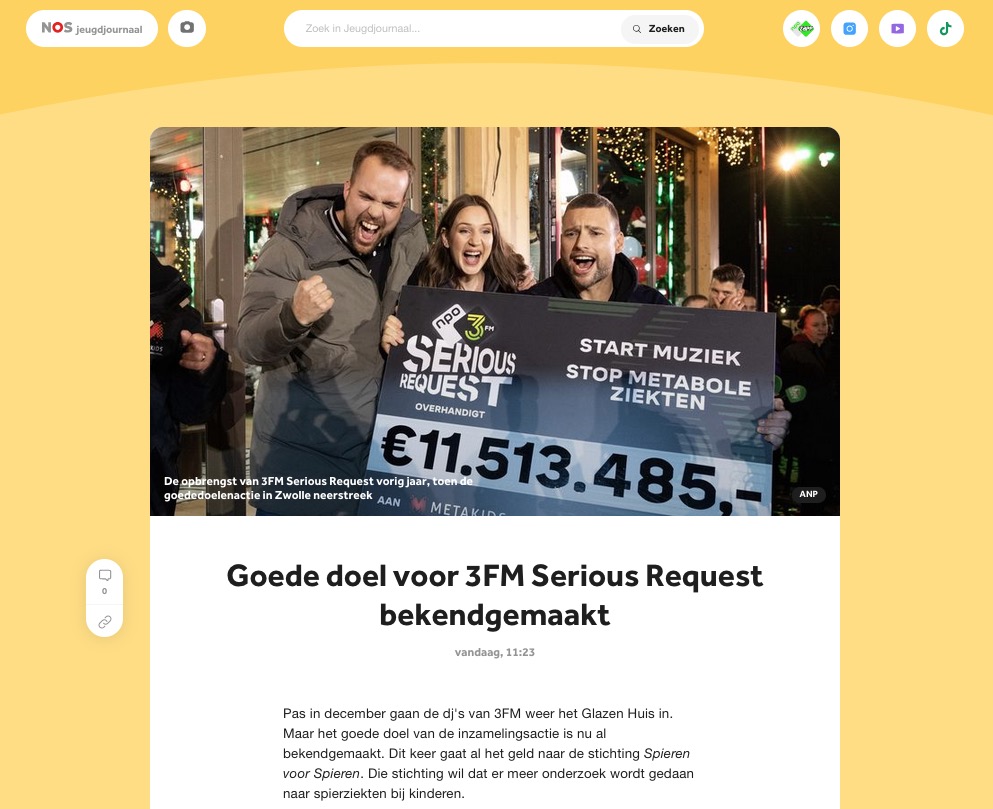 Nieuwsbericht van het Jeugdjournaal