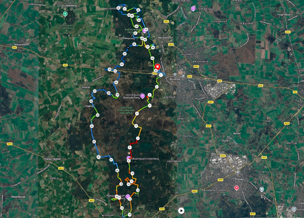 De schitterende trail-route langs onder andere Hellendoorn