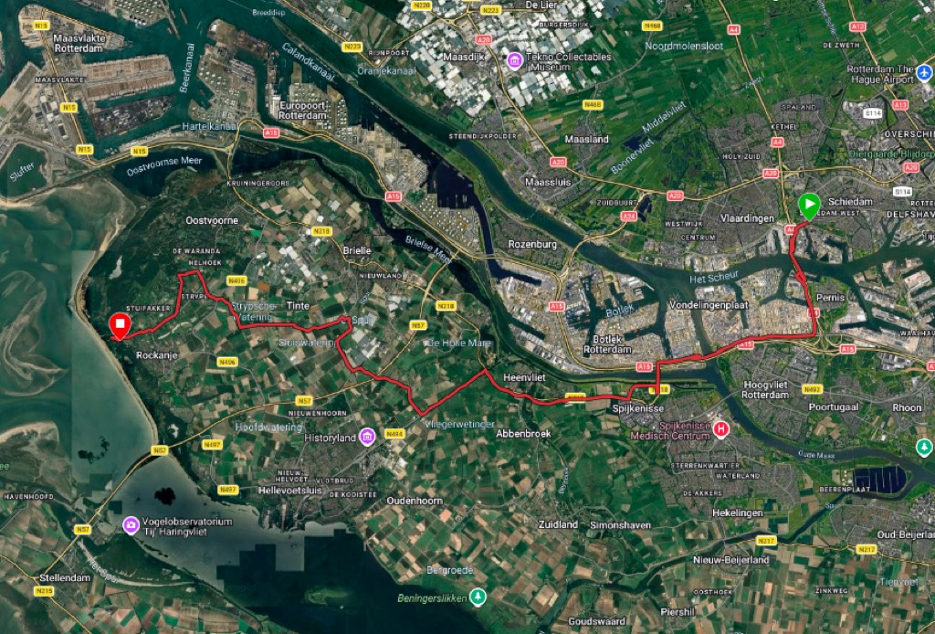 Het beoogde rondje Hellevoetsluis eindigde in Rockanje