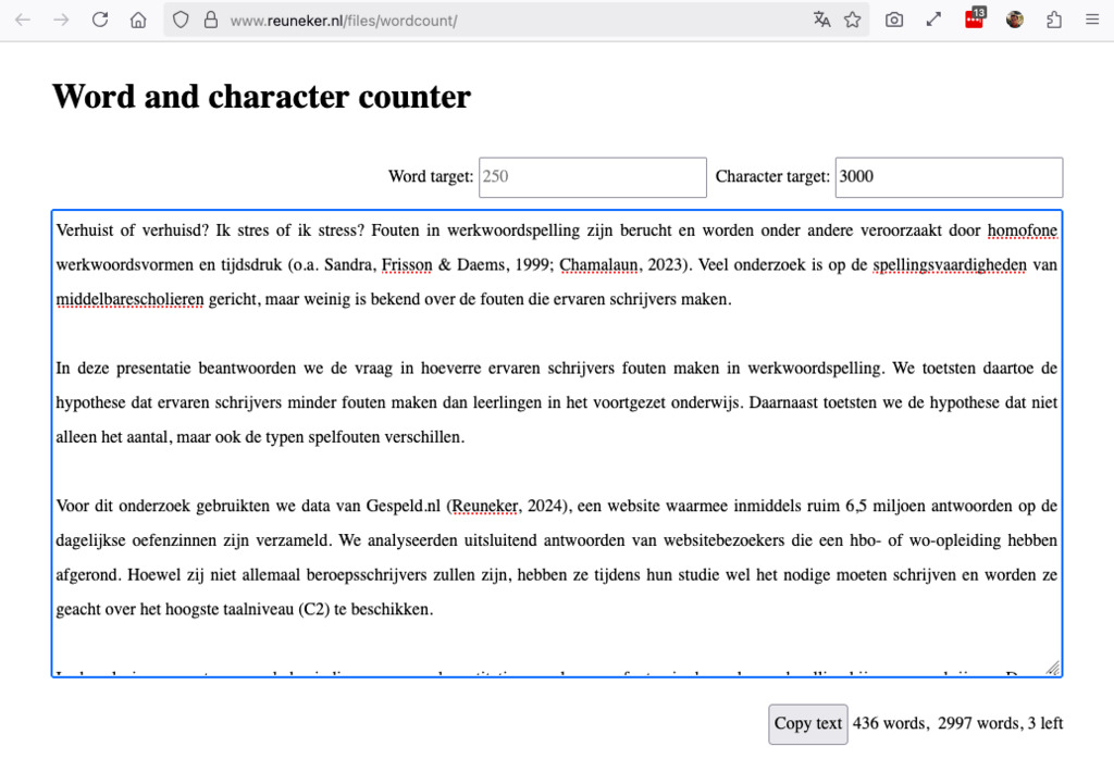 Character counter